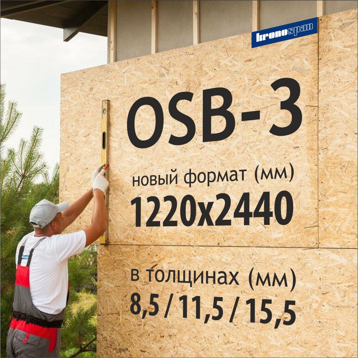 Палп-Норд» / OSB-3 в новых толщинах 8,5 / 11,5 / 17,5мм в формате  1220х2440мм